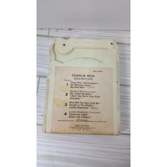 Charlie Rich 8track Greatest Hits 8-Track Cartridge Tape - Picture 3 of 4